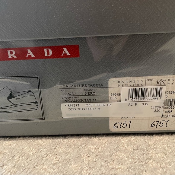 Prada Women’s Black Suede Thick Sole Slipon Sneaker size 6.5 - Picture 5 of 7